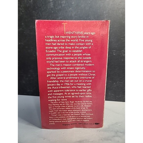 Through Gates Of Splendor By Elisabeth Elliot Paperback - Picture 9 of 10
